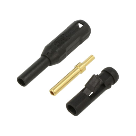 Conector: banană 1,5mm; soclu; neagră; lipite,crimpate; Medical