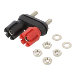 Conector: banană 4mm; soclu; 30A; Orif: Ø12,7mm; nichelat; duble