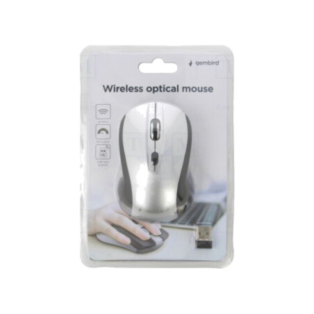 Mouse optic; neagră,argintie; USB A; fără fir; 10m; Nr.butoane: 4