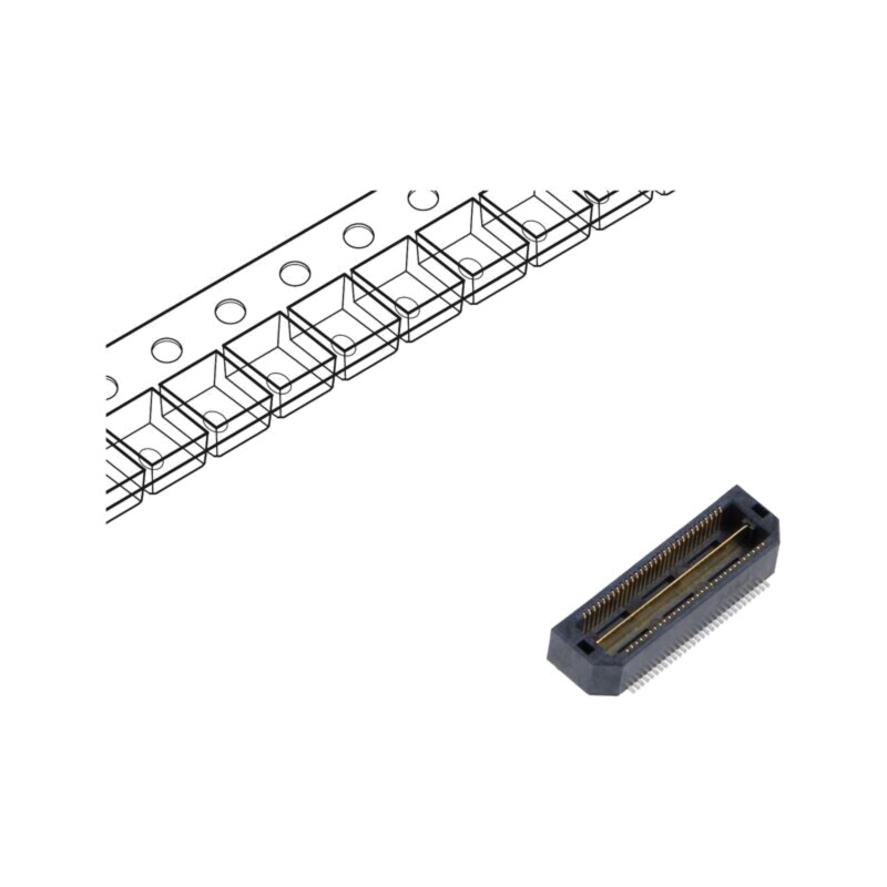 Conector: PCB-PCB; tată; PIN: 60; 0,5mm; QTH; aurit; SMT; soclu; 2A Conector: PCB-PCB; tată; PIN: 60; 0,5mm; QTH; aurit; SMT; soclu; 2A