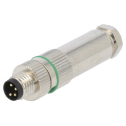 Conector: M8; tată; PIN: 4; drept; pe cablu; mufă; 3A; IP65,IP67; 30V