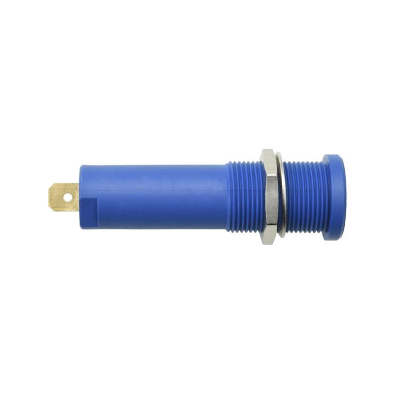 Conector: banană 4mm; soclu; 16A; 6000V; albastră; aurit; pe panou