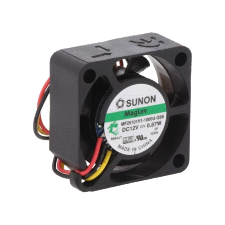 Ventilator: DC; axial; 12VDC; 25x25x10mm; 6,42m3/h; 26dBA; Vapo