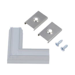 Conector 90°; argintie; aluminiu; anodat; UNI12