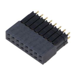 Conector: şiruri pini; tată; PIN: 16; 2,54mm; aurit; THT; soclu