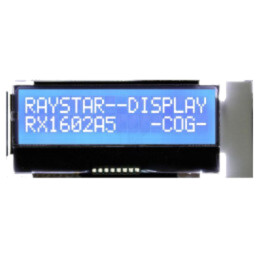 Afişaj: LCD; alfanumerice; COG,STN Negative; 16x2; albastru; LED