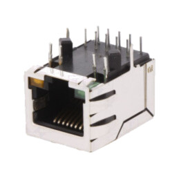 Conector: RJ45; soclu; PIN: 8; ecranat,cu diodă LED; Culoare: verde