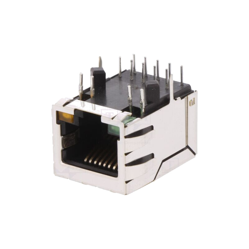 Conector: RJ45; soclu; PIN: 8; ecranat,cu diodă LED; Culoare: verde