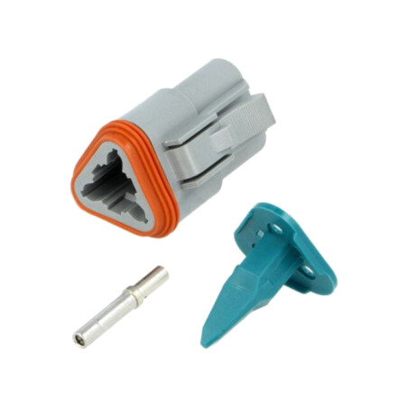 Conector: cablu-cablu; mufă; mamă; AT; pe cablu; PIN: 3; crimpat