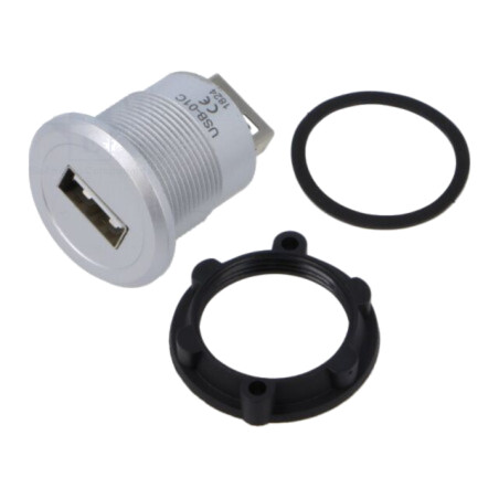 Adaptor; USB A soclu,din ambele părţi; USB 2.0; Filet: M22