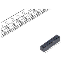Conector: şiruri pini; mamă; PIN: 18; 2mm; aurit; SMT; soclu; rolă