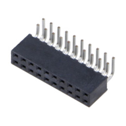 Conector: şiruri pini; mamă; PIN: 20; 2mm; aurit; THT; soclu
