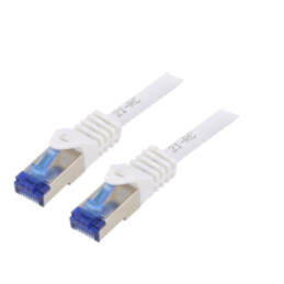 Patch cord; S/FTP; 6a; litat; Cu; LSZH; alb; 3m; 26AWG; -20÷75°C