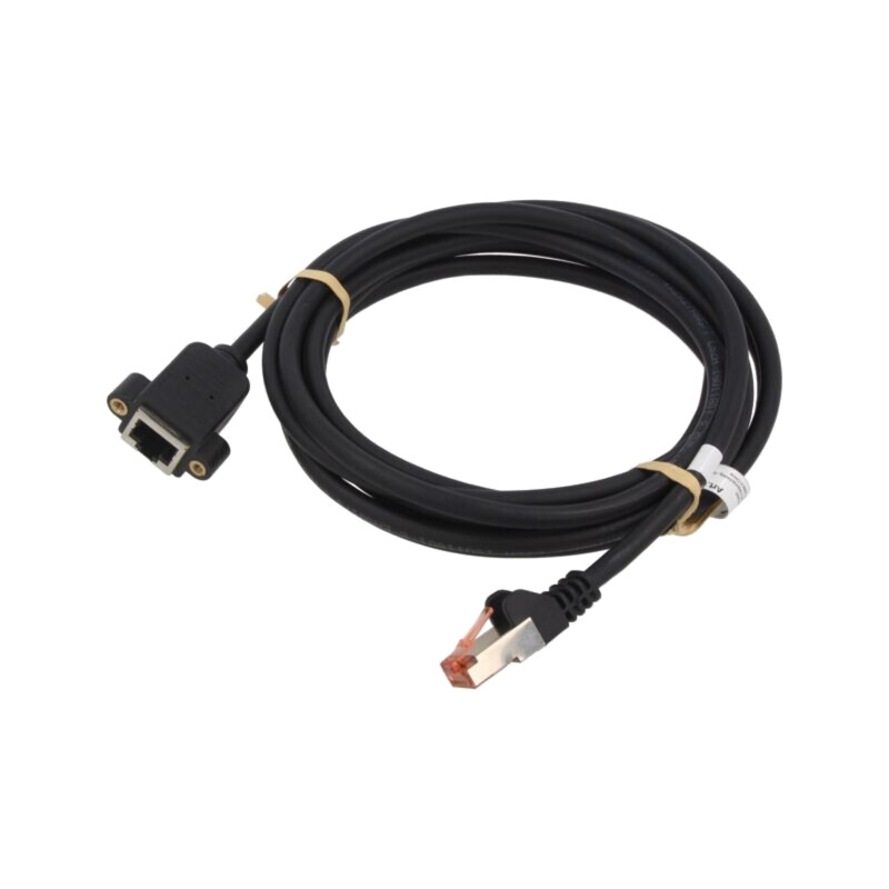 Prelungitor RJ45; S/FTP; 6; litat; Cu; LSZH; negru; 2m; 27AWG; Fire: 8