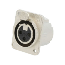 Conector: XLR; soclu; mamă; PIN: 3; drept; cu buton; lipire; 16A