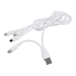 Cablu; USB 2.0; nichelat; 1,2m; alb; 10W