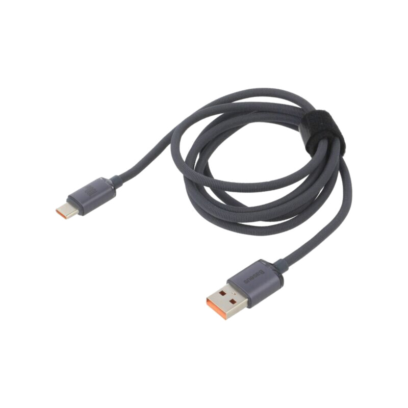 Cablu; USB 2.0; USB A mufă,USB C mufă; 1,2m; negru; textilă; 100W