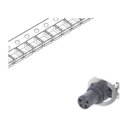 Conector: M8; mamă; PIN: 4; verticală; pentru PCB; soclu; 3A; 30V