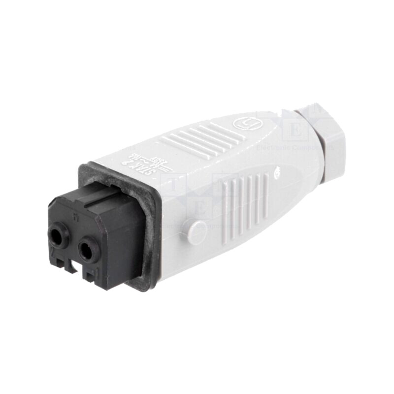 Conector: dreptunghiular; ST; mufă; mamă; PIN: 2; cositorit; IP54
