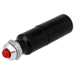 Lampă de control: LED; convex; roşie; 230VAC; Ø8,2mm; IP67; metal