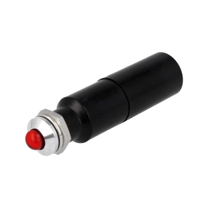 Lampă de control: LED; convex; roşie; 230VAC; Ø8,2mm; IP67; metal