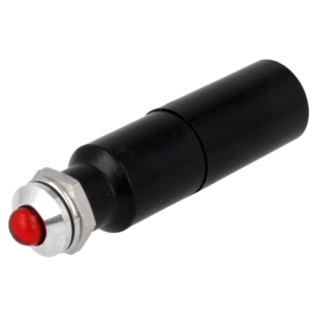 Lampă de control: LED; convex; roşie; 230VAC; Ø8,2mm; IP67; metal