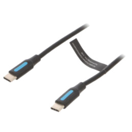 Cablu; USB 2.0; USB C mufă,din ambele părţi; nichelat; 3m; negru