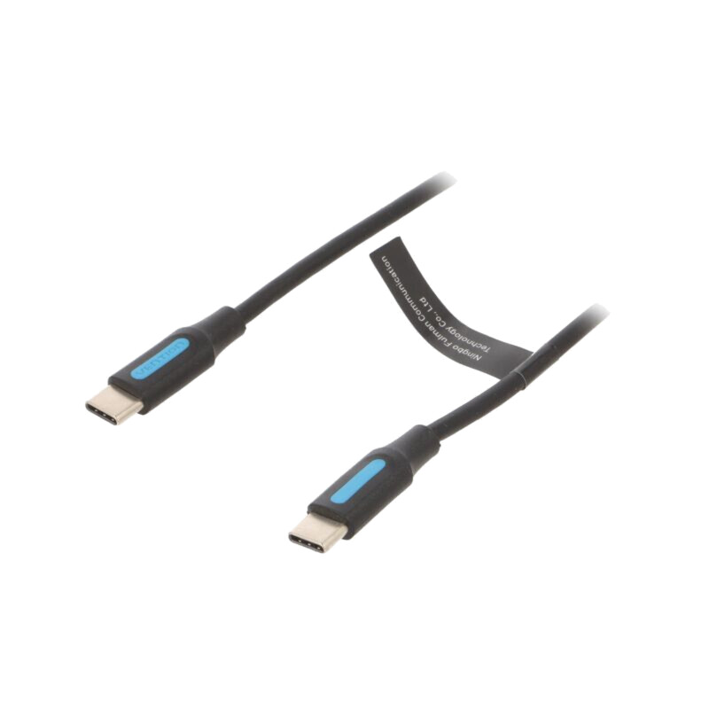 Cablu; USB 2.0; USB C mufă,din ambele părţi; nichelat; 3m; negru