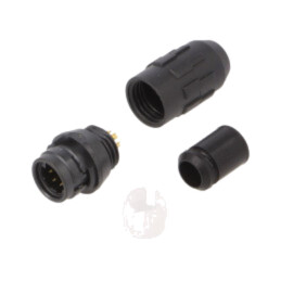 Conector: circular; HR30; push-pull; mufă; 2A; aurit; lipire; PIN: 6
