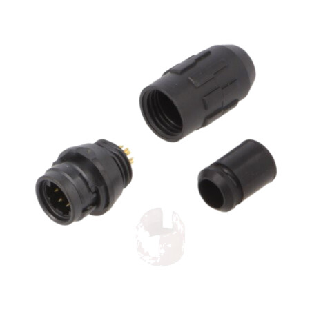Conector: circular; HR30; push-pull; mufă; 2A; aurit; lipire; PIN: 6