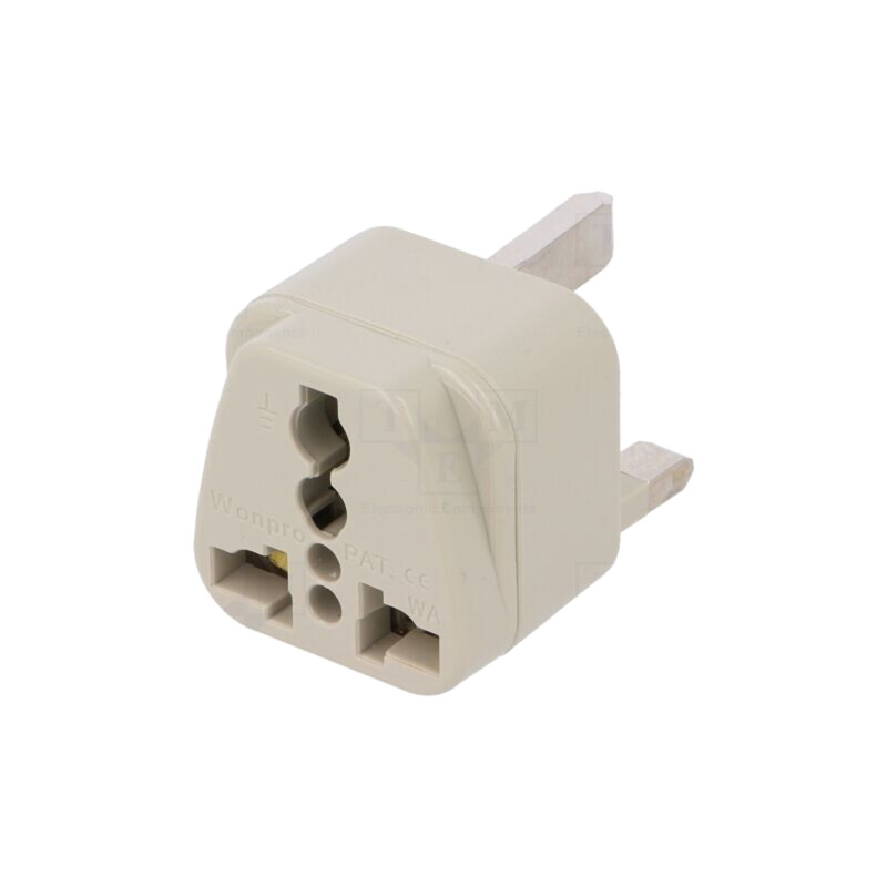 Conexiune: adaptor; 2P+PE; 250VAC; 13A; albă; PIN: 3