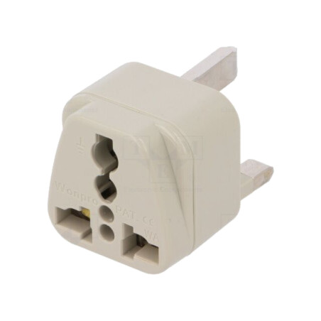 Conexiune: adaptor; 2P+PE; 250VAC; 13A; albă; PIN: 3