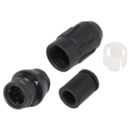 Conector: circular; HR30; push-pull; mufă; 2A; aurit; lipire; PIN: 6
