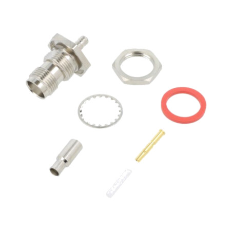 Conector: TNC; soclu; mamă; drept; 50Ω; crimpat; POM; aurit; -40÷85°C