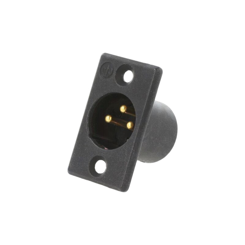 Conector: XLR; soclu; tată; PIN: 3; drept; lipire; neagră; 16A; 27mm