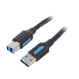 Cablu; USB 3.0; USB A mufă,USB B mufă; nichelat; 3m; negru; PVC