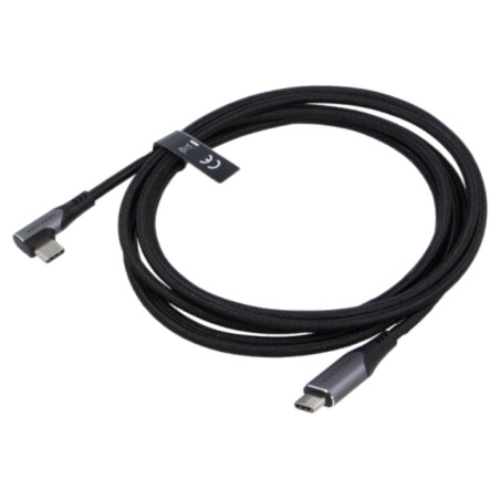 Cablu; USB 2.0; nichelat; 2m; negru; Fire: Cu,cositorit; textilă