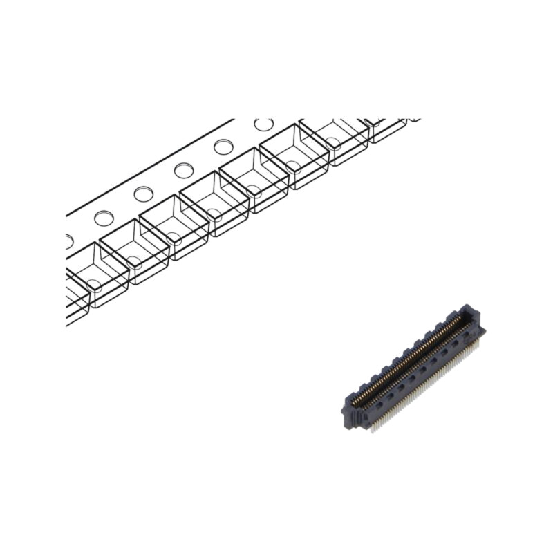 Conector: PCB-PCB; mamă; PIN: 50; 0,4mm; SS4; aurit; SMT; soclu; 1,6A Conector: PCB-PCB; mamă; PIN: 50; 0,4mm; SS4; aurit; SMT; soclu; 1,6A