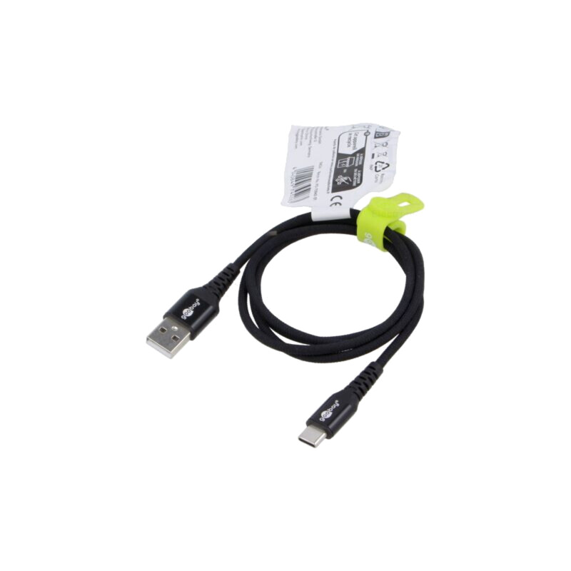 Cablu; USB 2.0; USB A mufă,USB C mufă; 1m; negru; 0,48Gbps; 60W; 3A