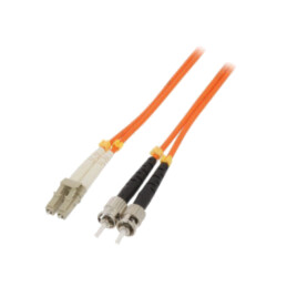 Patch cord cu fibră; OM2; LC/UPC,ST/UPC; 1m; LSZH; portocalie