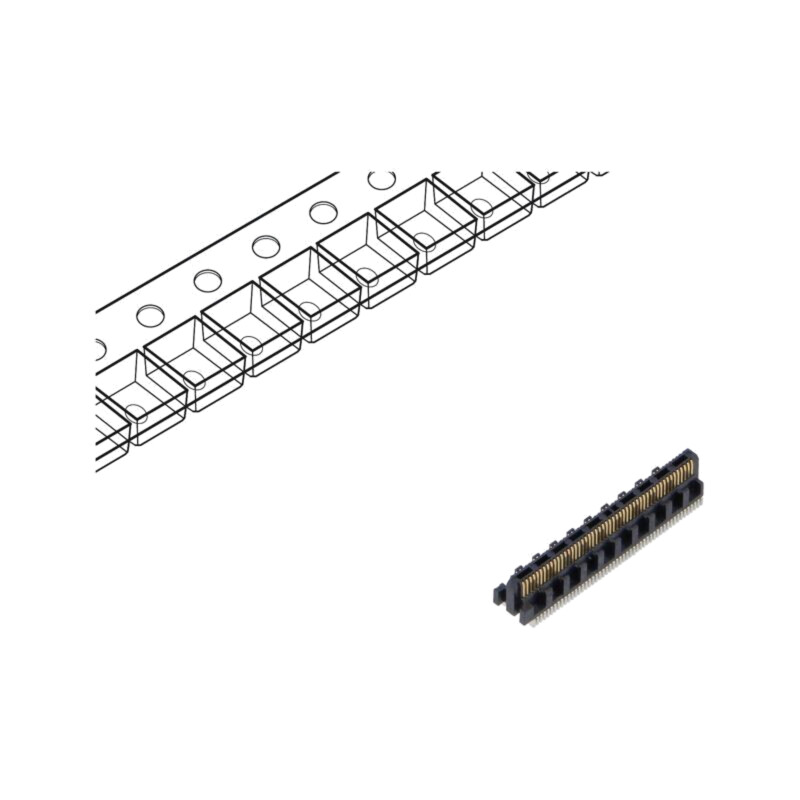 Conector: PCB-PCB; tată; PIN: 50; 0,4mm; ST4; aurit; SMT; soclu; 1,6A