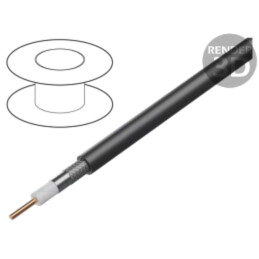 Cablu: coaxial; RG6; 1x18AWG; sârmă; Cu; LSZH; negru; 305m; CPR: Dca