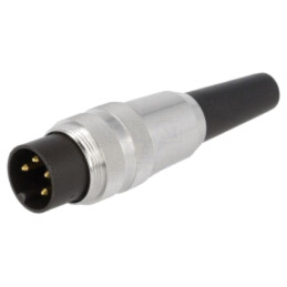 Conector: M16; mufă; tată; lipire; pe cablu; PIN: 4; 5A; 250V; drept