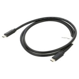 Cablu; USB 3.1; USB C mufă,din ambele părţi; aurit; 1m; negru