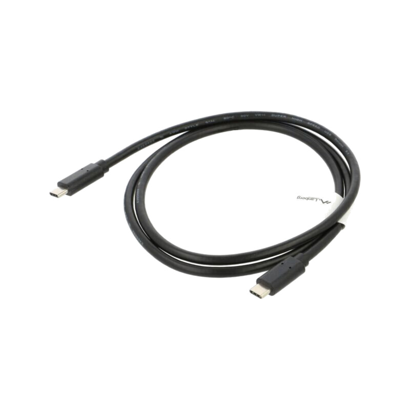 Cablu; USB 3.1; USB C mufă,din ambele părţi; aurit; 1m; negru