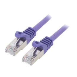 Patch cord; S/FTP; 6a; sârmă; Cu; LSZH; violet; 5m; 27AWG; Cablexpert