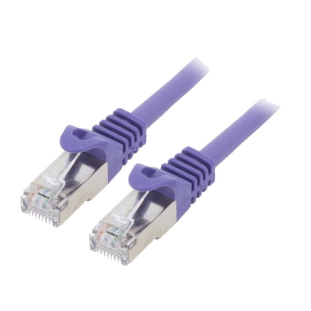 Patch cord; S/FTP; 6a; sârmă; Cu; LSZH; violet; 5m; 27AWG; Cablexpert
