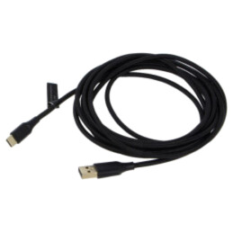 Cablu; USB 2.0; USB A mufă,USB C mufă; aurit; 3m; negru; textilă