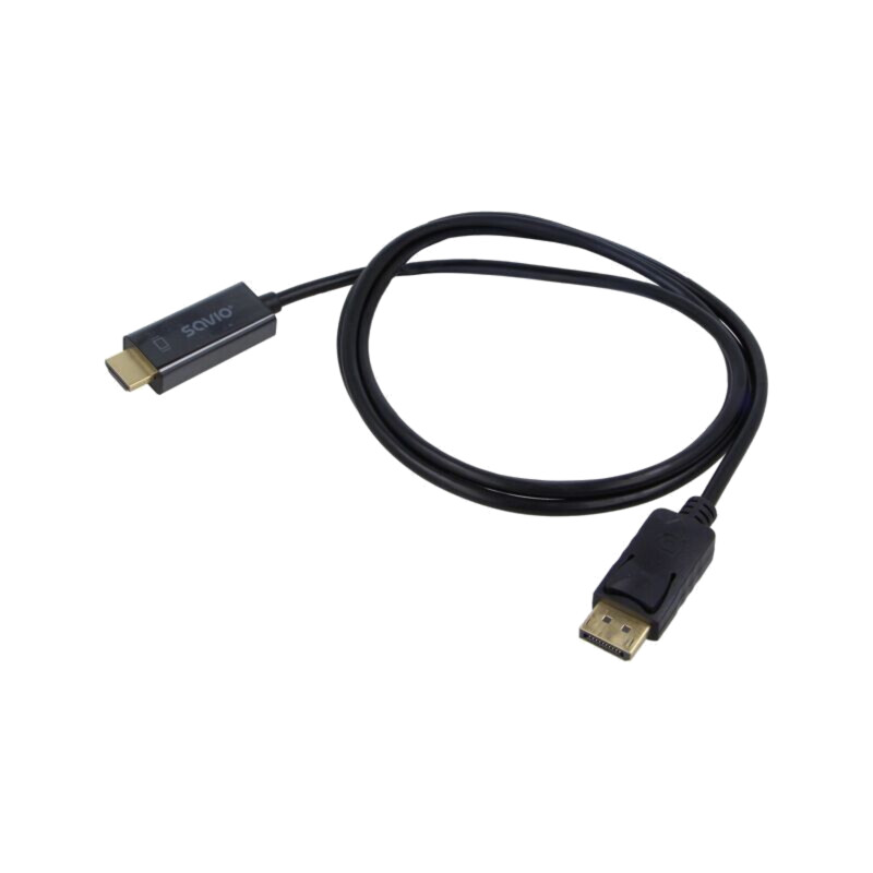 Cablu; DisplayPort mufă,HDMI mufă; Lung: 1,5m; negru; 30AWG