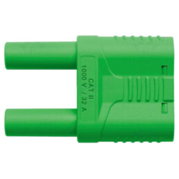 Conector: banană 4mm; punte stacabila; 32A; 1kVAC; verde; nichelat